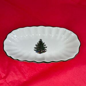 Vintage Cuthberson 6.5” candy serving dish Christmas tree made in England